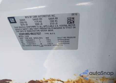 2011 Chevrolet Equinox 2Lt z USA, uszkodzony, nr VIN 2CNFLNEC1B6227527